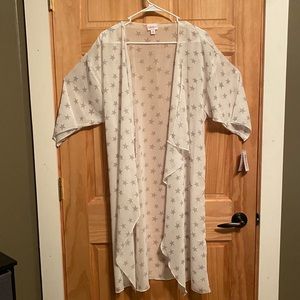 White and grey star pattern Shirley kimono